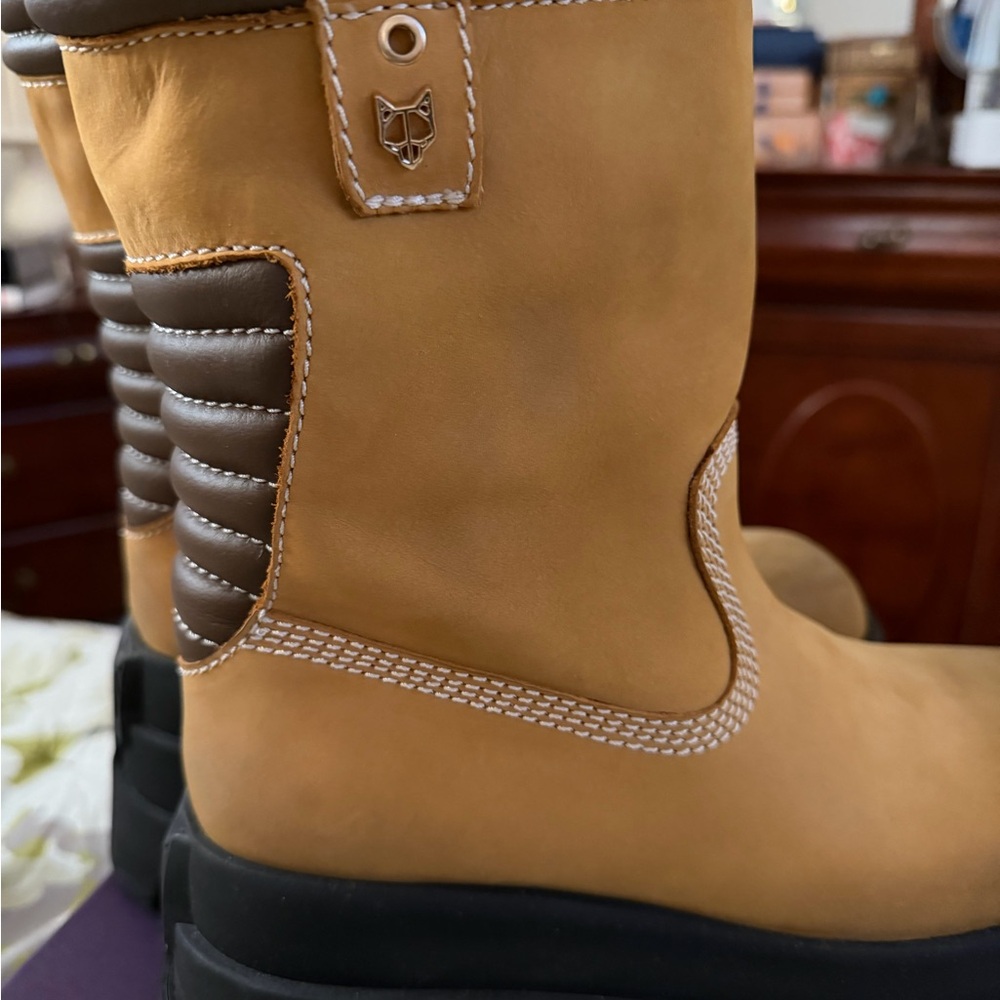 Naked Wolfe Tan and Brown Platform Boots Size 39 - Picture 2 of 8